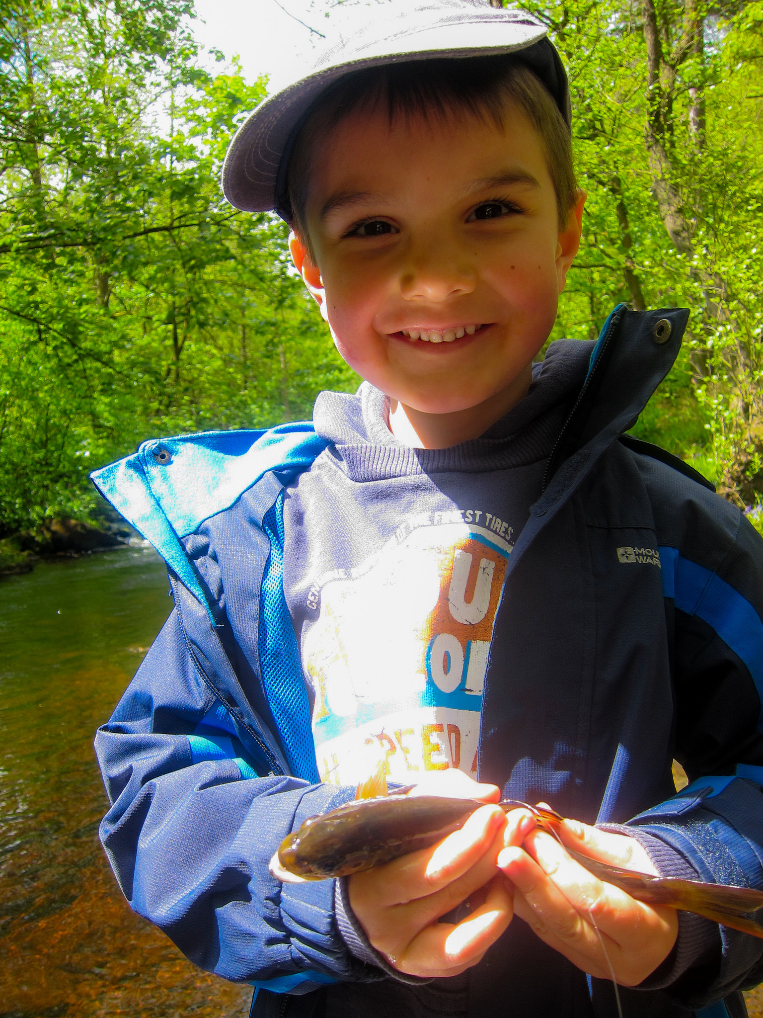 Zachary age 5 with his first trout