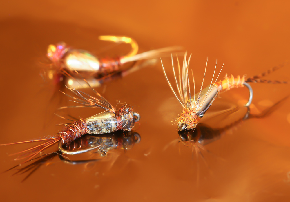 Tungsten teardrop nymphs by Barrie Duffie